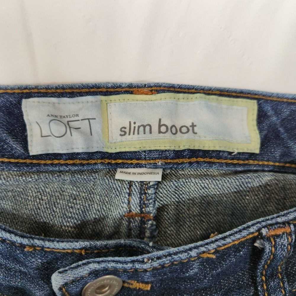 Ann Taylor LOFT Jeans Womens Size 16 Slim Fit Dark Wash Denim - Picture 5 of 8